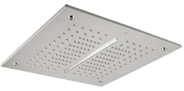 NK LOGIC SERIES I 40x40cm. Concealed Ceiling Shower Head. Shower Modes: Rain shower and Waterfall. Minimum flow rate of 21l/min for Waterfall and 16l/