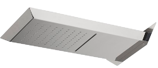 OXO I Rain+Cascade Shower Head with ????? connectors. Flow rate rain: 11,9 l/min. at 3 bar and flow rate Cascade: 12,1 l/min. at 3 bar.