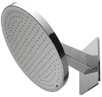 PLUMP-300mm shower head with adjustable arm. Flow rate 17,52 l/min at 3 bar.