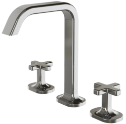 NEW MENORCA CROSS - 3 hole basin mixer 1/2" with Cross Handle. Ceramic disc valves . Without pop-up waste. Flow rate 5 l/min. at 3 bar.
