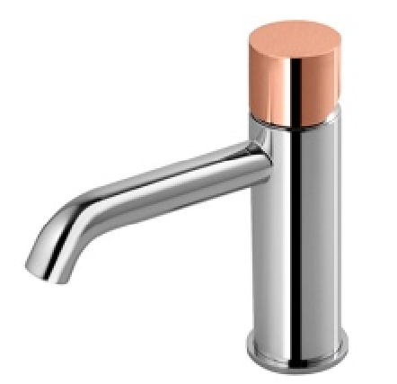 ROUND I Single lever basin mixer 3/8???. ???Plus??? aerator. Cold-water opening. Flow rate 5 l/min. at 3 bar. (Available Handle finishes: MattBlack/ G