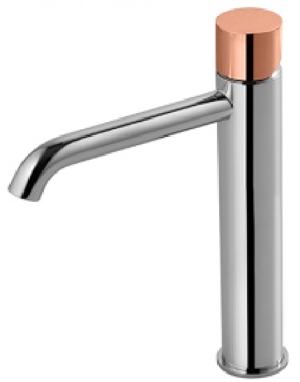 ROUND I 306 mm high spout single lever basin mixer 3/8???. ???Plus??? aerator. Cold-water opening. Flow rate 5 l/min. at 3 bar.(Available Handle finis